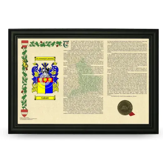 Calcott Armorial Landscape Framed - Black