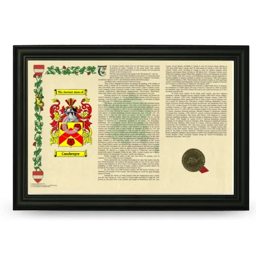 Camberger Armorial Landscape Framed - Black
