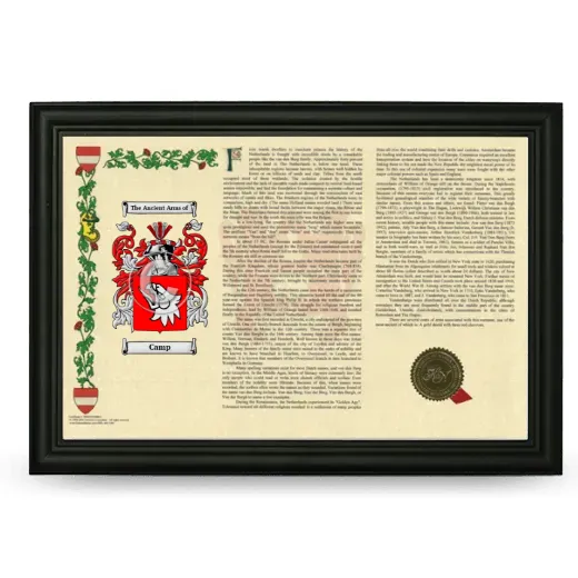 Camp Armorial Landscape Framed - Black