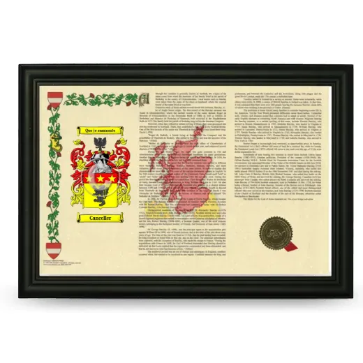 Canceller Armorial Landscape Framed - Black