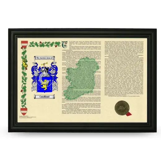 Candland Armorial Landscape Framed - Black