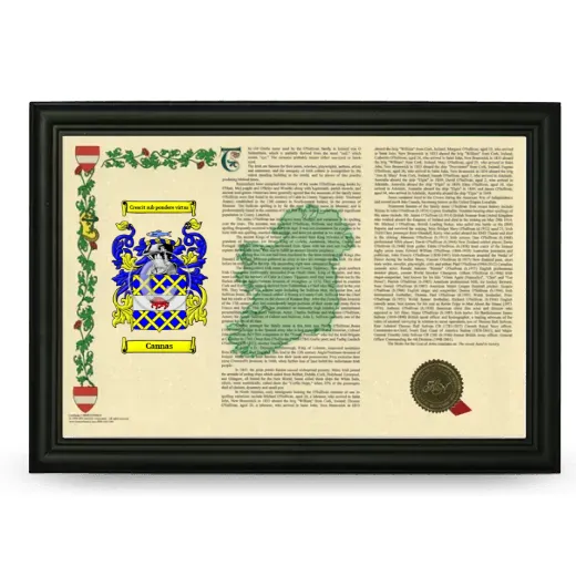 Cannas Armorial Landscape Framed - Black