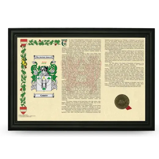 Canute Armorial Landscape Framed - Black