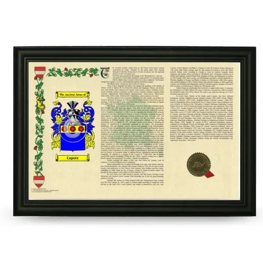 Capote Armorial Landscape Framed - Black