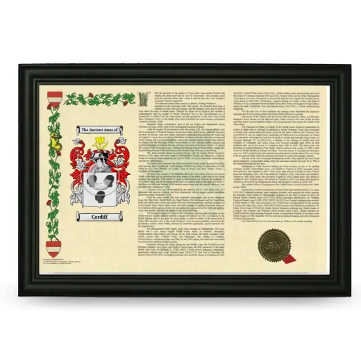Cardiff Armorial Landscape Framed - Black