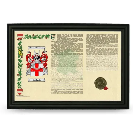 Cardinale Armorial Landscape Framed - Black