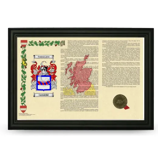 Carmichil Armorial Landscape Framed - Black