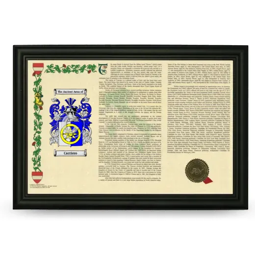 Carriero Armorial Landscape Framed - Black