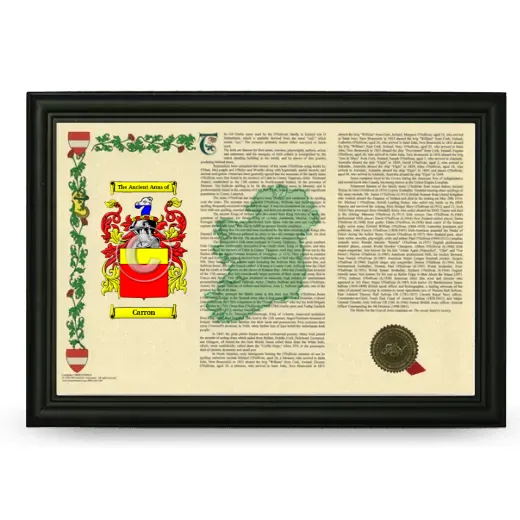 Carron Armorial Landscape Framed - Black