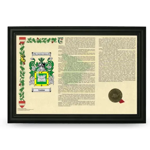 Casino Armorial Landscape Framed - Black