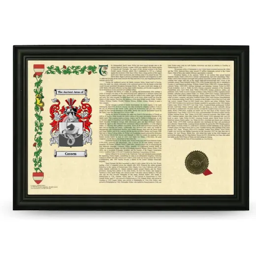 Cassen Armorial Landscape Framed - Black