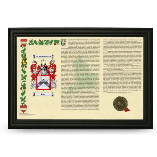 Cast Armorial Landscape Framed - Black