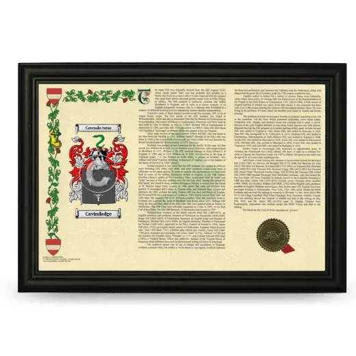Cavindadge Armorial Landscape Framed - Black