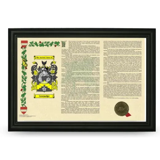 Cawnadge Armorial Landscape Framed - Black