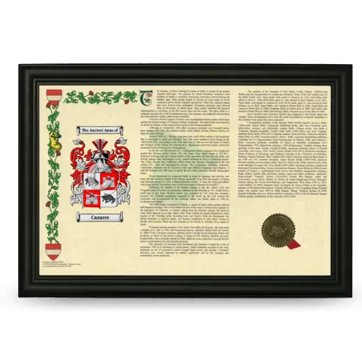 Cazares Armorial Landscape Framed - Black