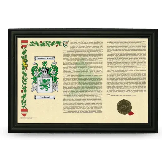 Chadband Armorial Landscape Framed - Black