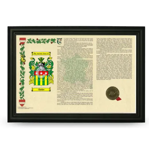 Chaize Armorial Landscape Framed - Black