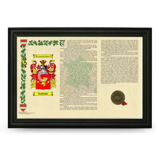 Chalandar Armorial Landscape Framed - Black