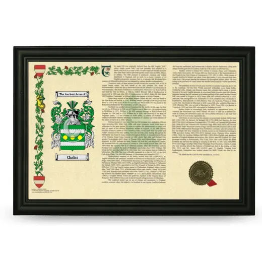Chalas Armorial Landscape Framed - Black