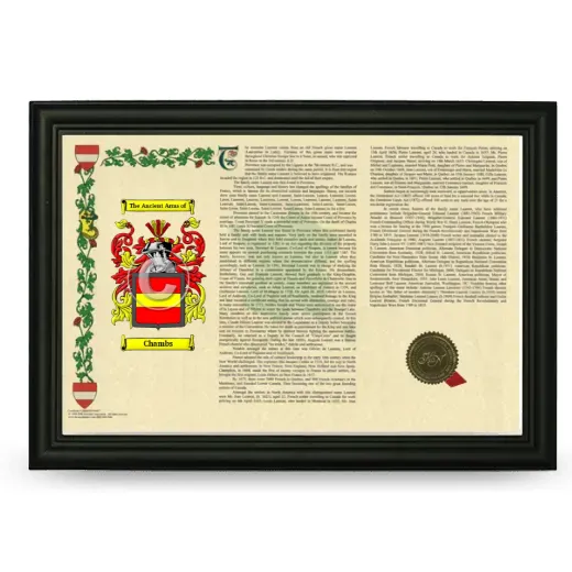Chambs Armorial Landscape Framed - Black