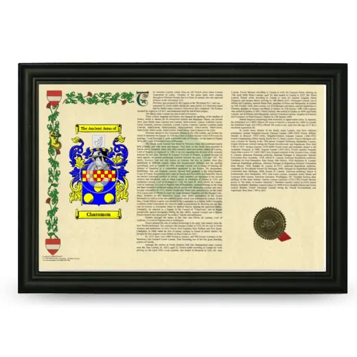 Charamon Armorial Landscape Framed - Black
