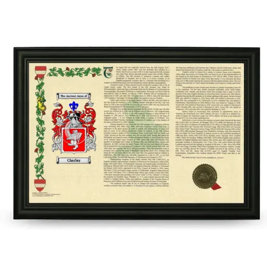 Charlay Armorial Landscape Framed - Black