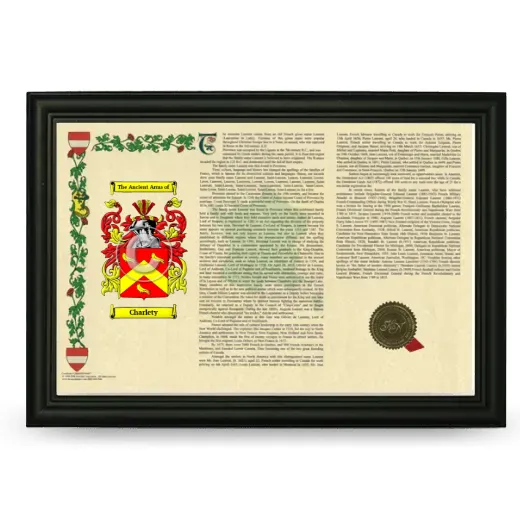 Charlety Armorial Landscape Framed - Black