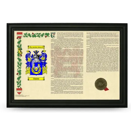 Charny Armorial Landscape Framed - Black