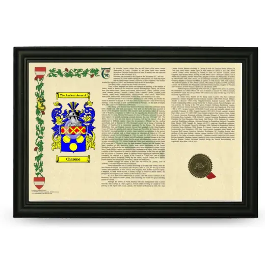 Charone Armorial Landscape Framed - Black