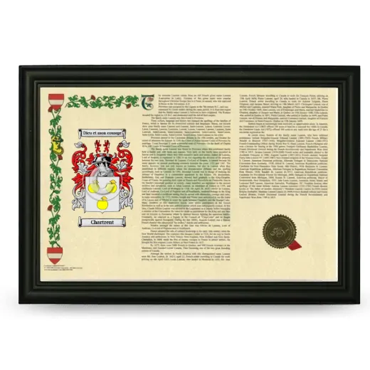 Chartrent Armorial Landscape Framed - Black