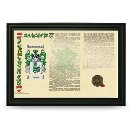 Chaudret Armorial Landscape Framed - Black