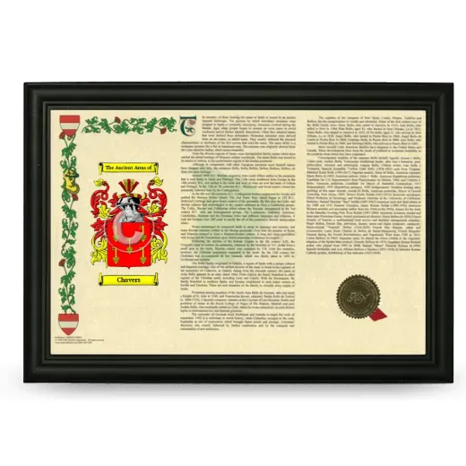 Chavers Armorial Landscape Framed - Black