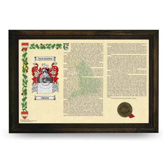 Chester Armorial Landscape Framed - Brown