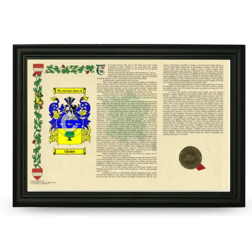 Choisy Armorial Landscape Framed - Black