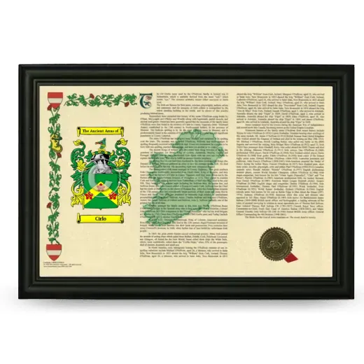 Cirlo Armorial Landscape Framed - Black