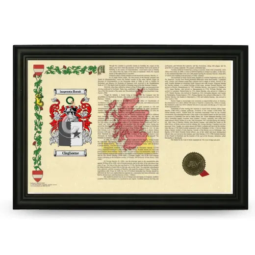 Claghorne Armorial Landscape Framed - Black