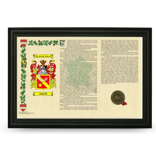 Clausell Armorial Landscape Framed - Black