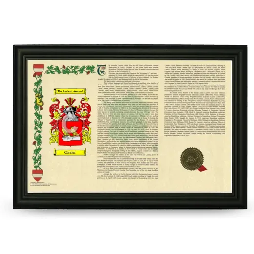 Clavier Armorial Landscape Framed - Black