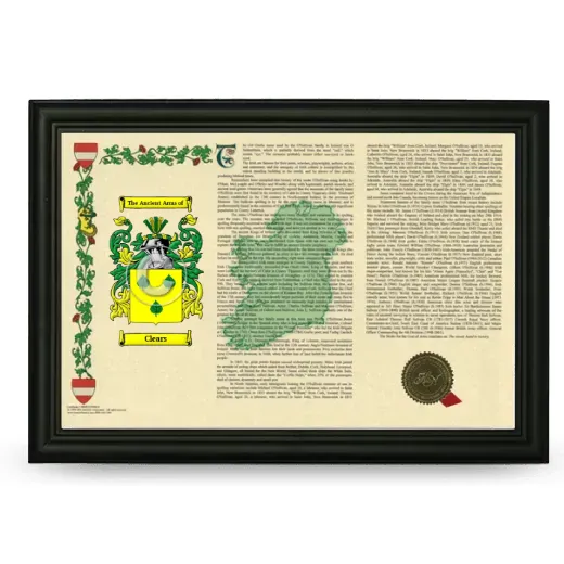 Clears Armorial Landscape Framed - Black