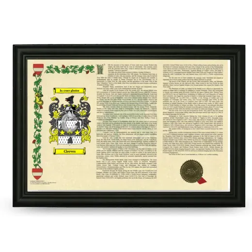Cleeves Armorial Landscape Framed - Black