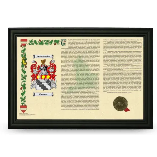 Clement Armorial Landscape Framed - Black