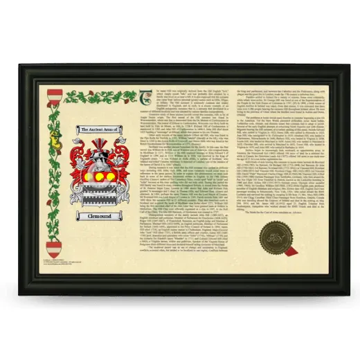 Clemound Armorial Landscape Framed - Black