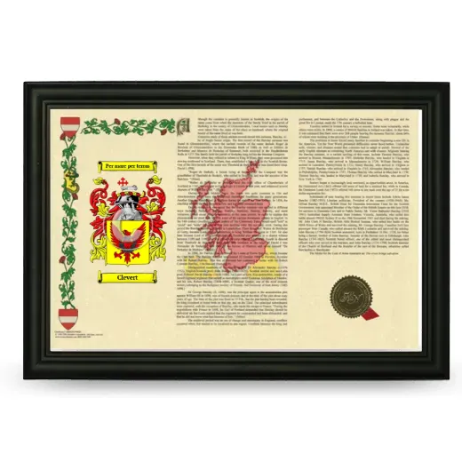 Clevert Armorial Landscape Framed - Black