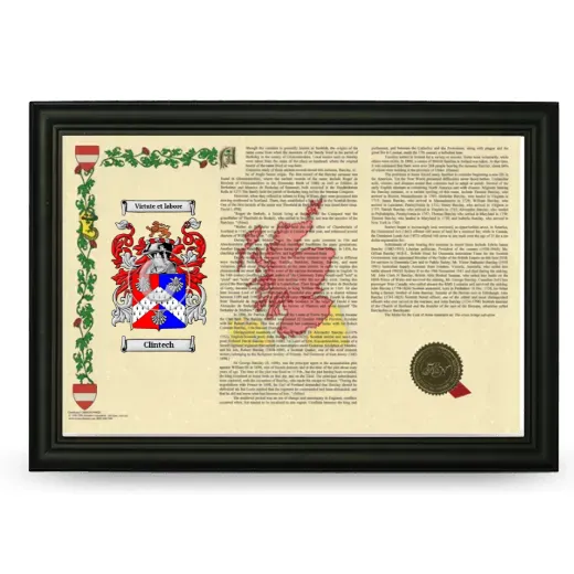 Clintech Armorial Landscape Framed - Black