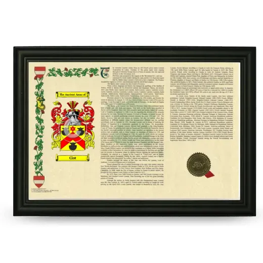 Clot Armorial Landscape Framed - Black