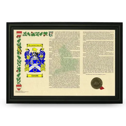 Clotwith Armorial Landscape Framed - Black