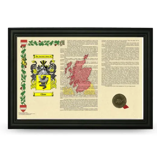 Clyne Armorial Landscape Framed - Black