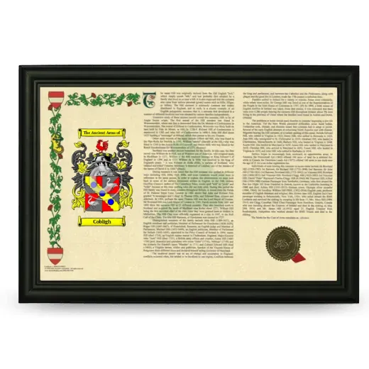 Cobligh Armorial Landscape Framed - Black