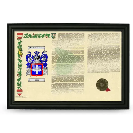 Coca Armorial Landscape Framed - Black