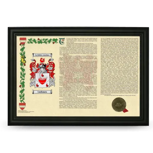 Cocbourn Armorial Landscape Framed - Black